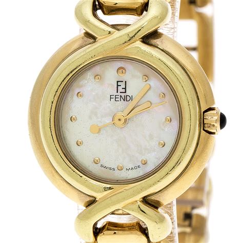 fendi gold watches used gold|Fendi women's diamond watch.